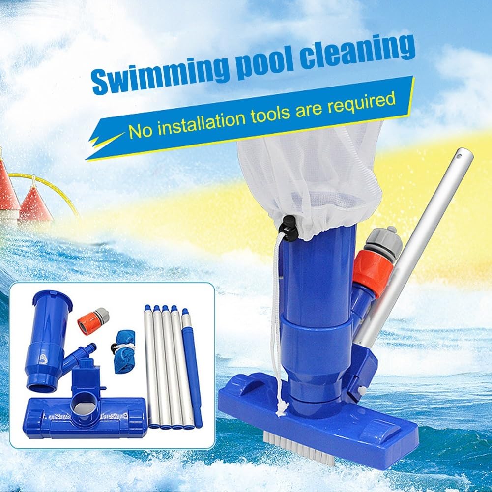 Pool maintenance kit Kit de limpieza con aspiradora para piscinas, red de limpieza de fondo para filtro de piscina, juego de aspiradora para piscinas, accesorios para piscinas Kit Limpieza Piscina(Plu