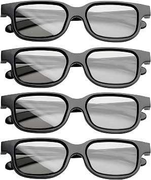 4 3D Glasses Cinema Passive Circular Polarized Lightweight Viewing
