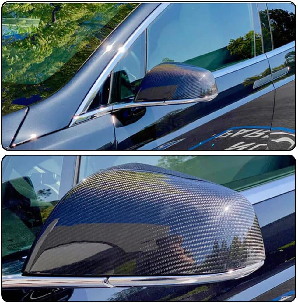 Dry Carbon Fiber Mirror Caps for Tesla Model X Sport Utility 4Door 2016-2023 Add-on Side Rearview Mirror Caps Car Exterior Outside Shell Factory Outlet