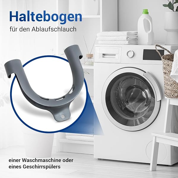 Coude pour tuyau de vidange - En PVC - Compatible avec lave-linge / lave-vaisselle Bosch, Siemens, Beko, Bauknecht Miele et Constructa - 2