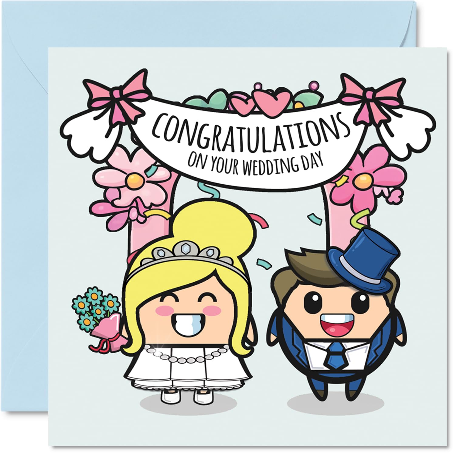 Wedding Cards for Couples - Congratulations on your Wedding Day - Congrats Well Done Card, Gifts for Newlyweds, 145mm Marriage Greeting Cards Fiance Fiancee