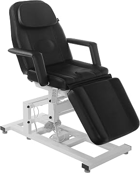 SKINACT Lavo Electric Spa Treatment Table, 3-Motor Adjustable Facial Bed & Treatment Chair, Electric Height, Backrest & Leg Rest, Removable Armrests, Face Hole, 350 lb Capacity, Black