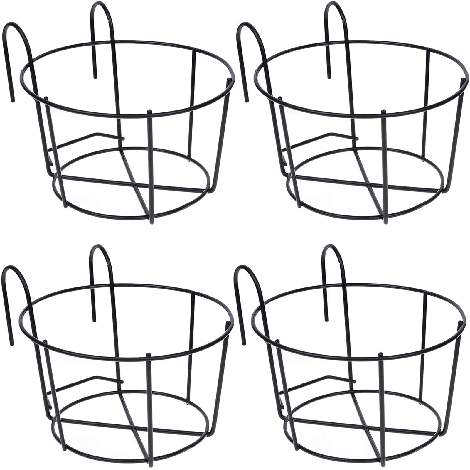 Pot de fleur suspendu en fer lot de 4 pour barrière de balcon et jardin