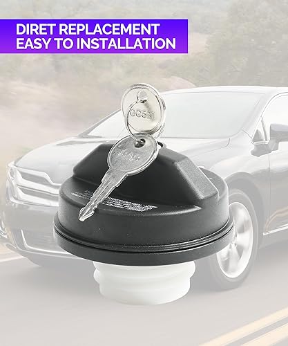 Miniatura 2 de Tapa de gas con bloqueo, cerradura y llave de tapa de gasolina, accesorios de automóvil, repuesto de tapa de combustible con bloqueo, tapa de