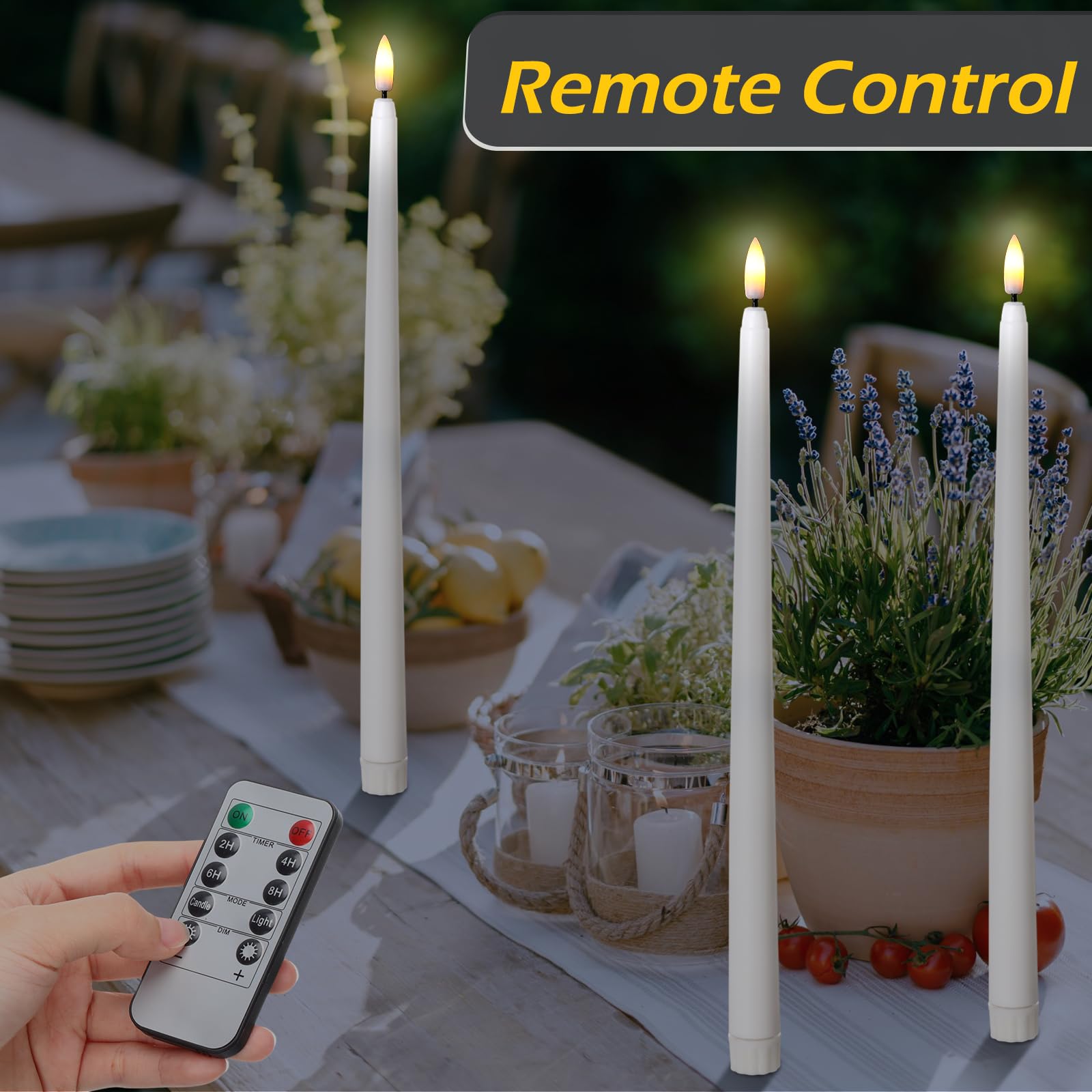 FPOO 20 Velas De árbol De Navidad, Luces Parpadeantes, Con Clip, Funciona Con Pilas, Velas Cónicas Con Temporizador, Mini Velas Sin Llama Para Corona, Candelabros, Impermeables, Para Exteriores