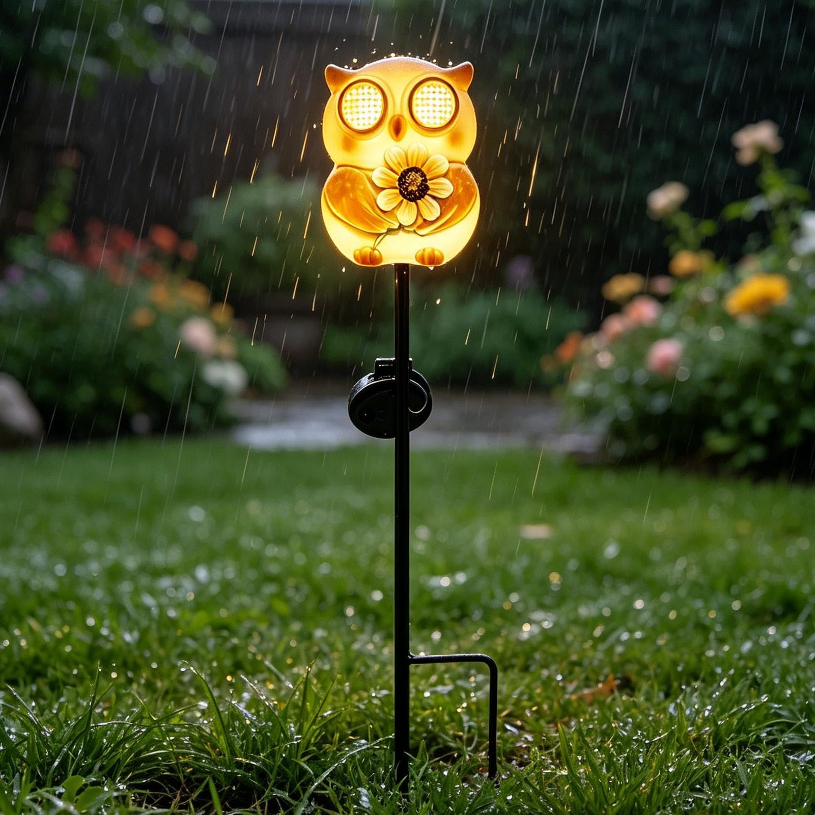 Generico Gufo Solare Lampada Impermeabile a Picchetto per Giardino