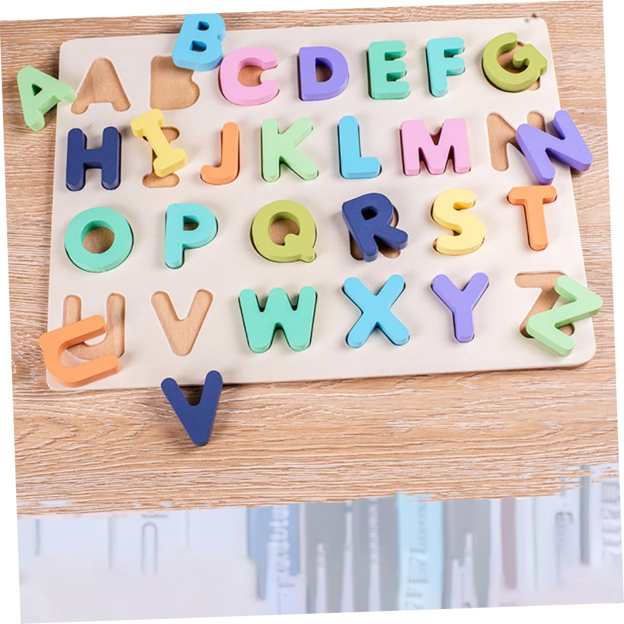 WOONEKY Puzzle in Legno Numeri e Lettere per Ragazzi e Ragazze, Set 4 Pezzi Educativo per Apprendimento Precoce Design Semplice ed Elegante, per Gioco e Studio