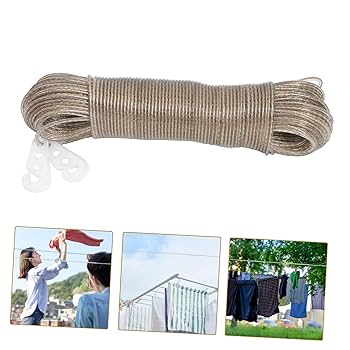 Ramu00ae 50m Washing Line Rope Steel Core Laundry Clothes Lines Thick Strong