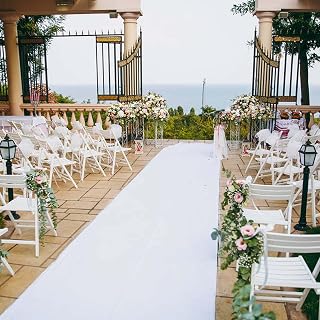 Aisle Runner for Wedding Ceremony White Runway Carpet for Weddings Outdoor Indoor 10m Floor Carpet Runner for Prom Banquet Theme Party Decorations