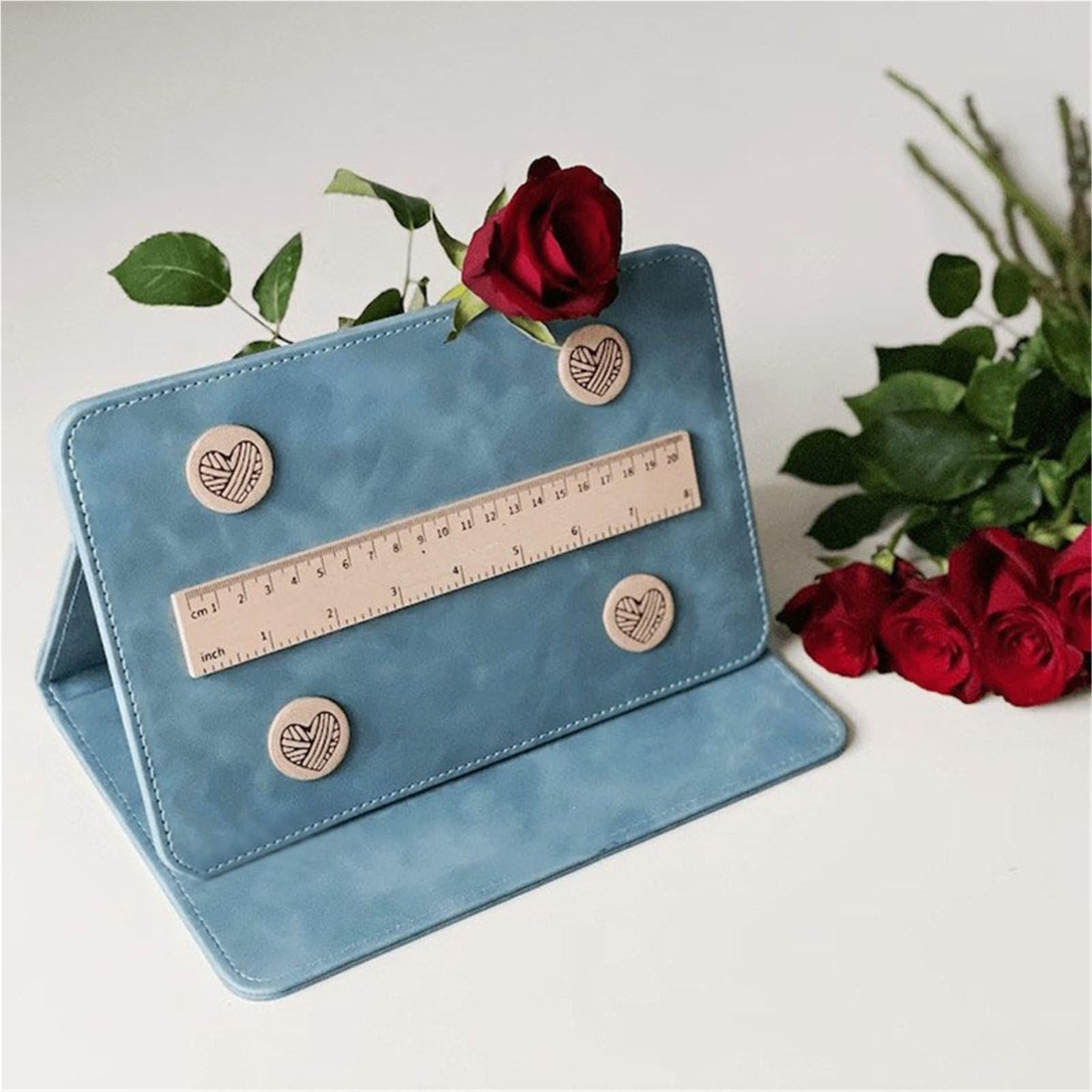Portable Magnetic Crochet Chart Holder - Foldable Knitting Pattern Keeper for Easy Crafting(Blue)