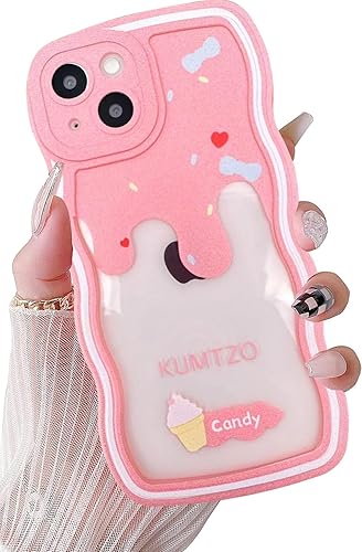 KUMTZO Funda compatible con iPhone 13 Mini de 5.4 pulgadas, bonita forma de marco ondulado rizado, a prueba de golpes, suave TPU con orificio para