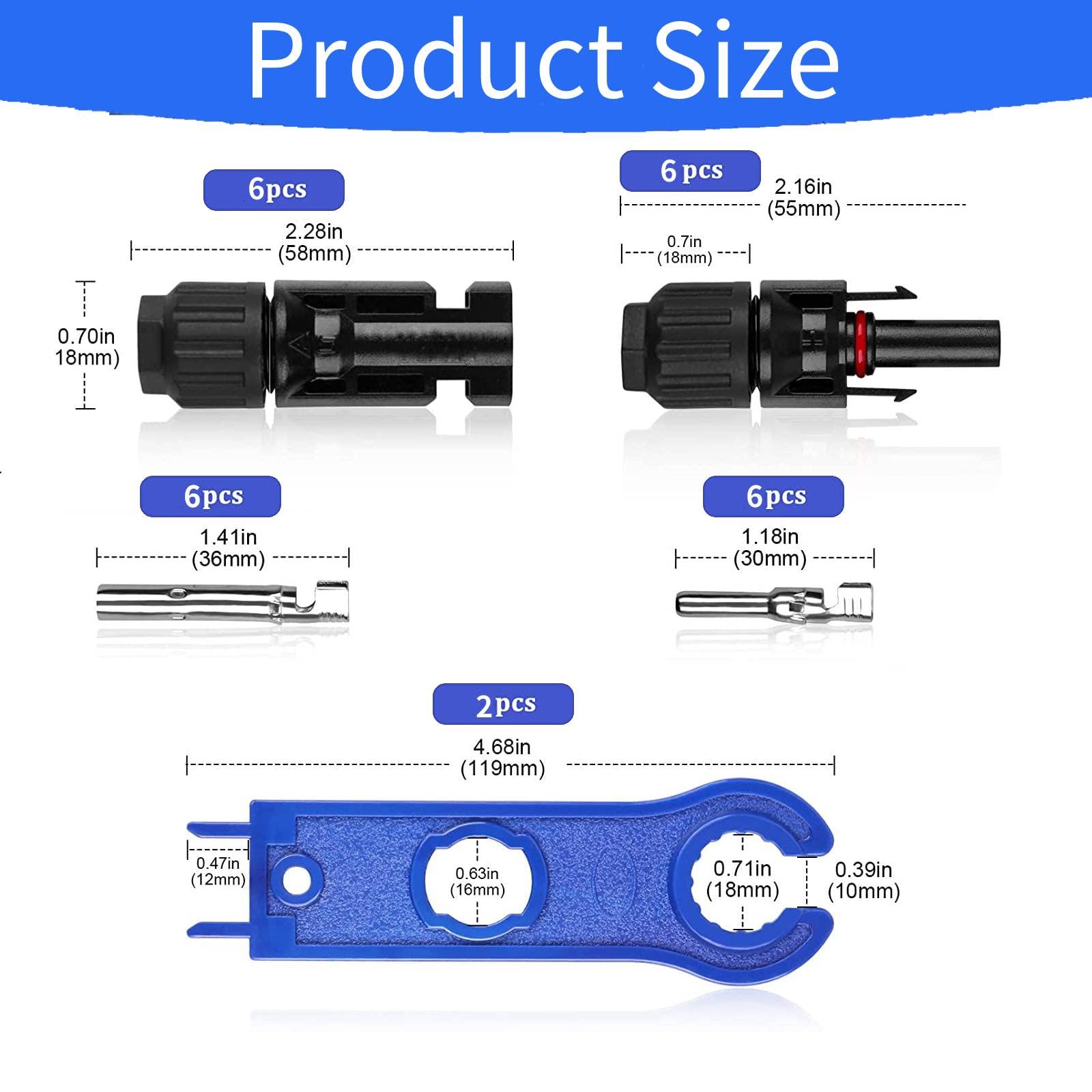 Kit Connettori Solari Maschio/Femmina Daslleysen Con Crimpatrici - 6 Paia, IP67, 1000V 30A