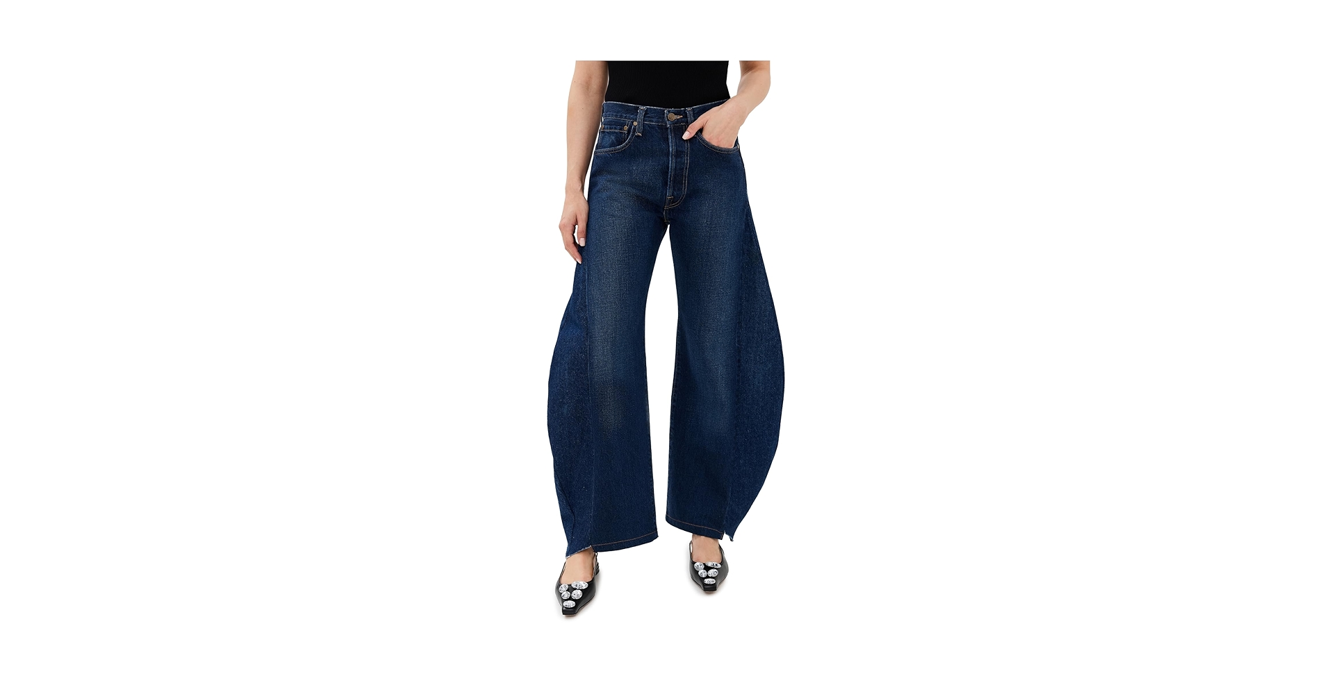 A.W.A.K.E. Mode Women's Upcycled Jeans with Side Inserts