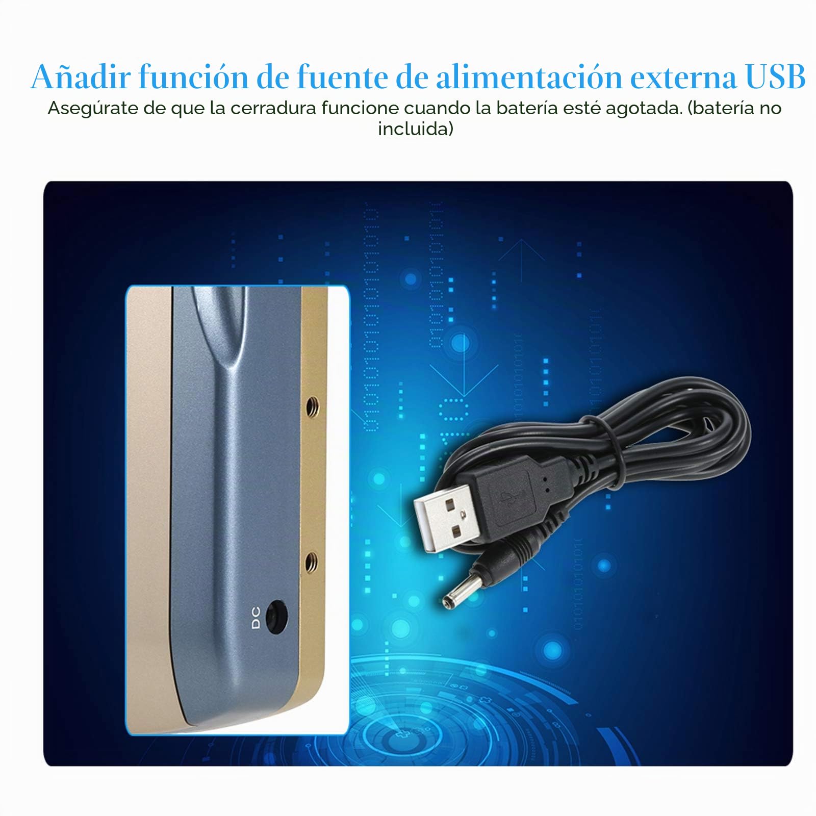 Control Remoto inalámbrico Lock Security Invisible Keyless Intelligent Lock Aleación de Zinc Metal iOS Android App Desbloqueo con 4 Llaves Smart Home Control de Acceso Sistema de Seguridad