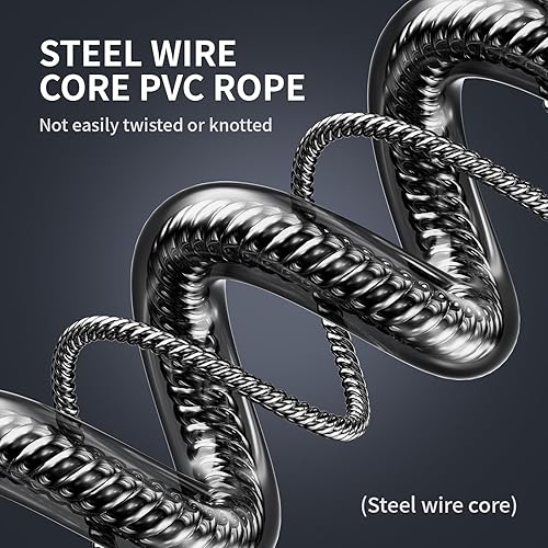 Miniatura 2 de Cuerda de saltar, cuerda de saltar de velocidad rápida sin enredos con rodamientos de bolas para hombres, mujeres y niños, cuerda de saltar de acero