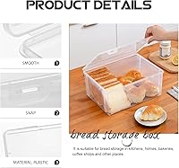 Vista 5 de DOITOOL Recipientes de pan herméticos para pan, caja de pan de plástico transparente para pan casero, soporte para pan de 8 pulgadas