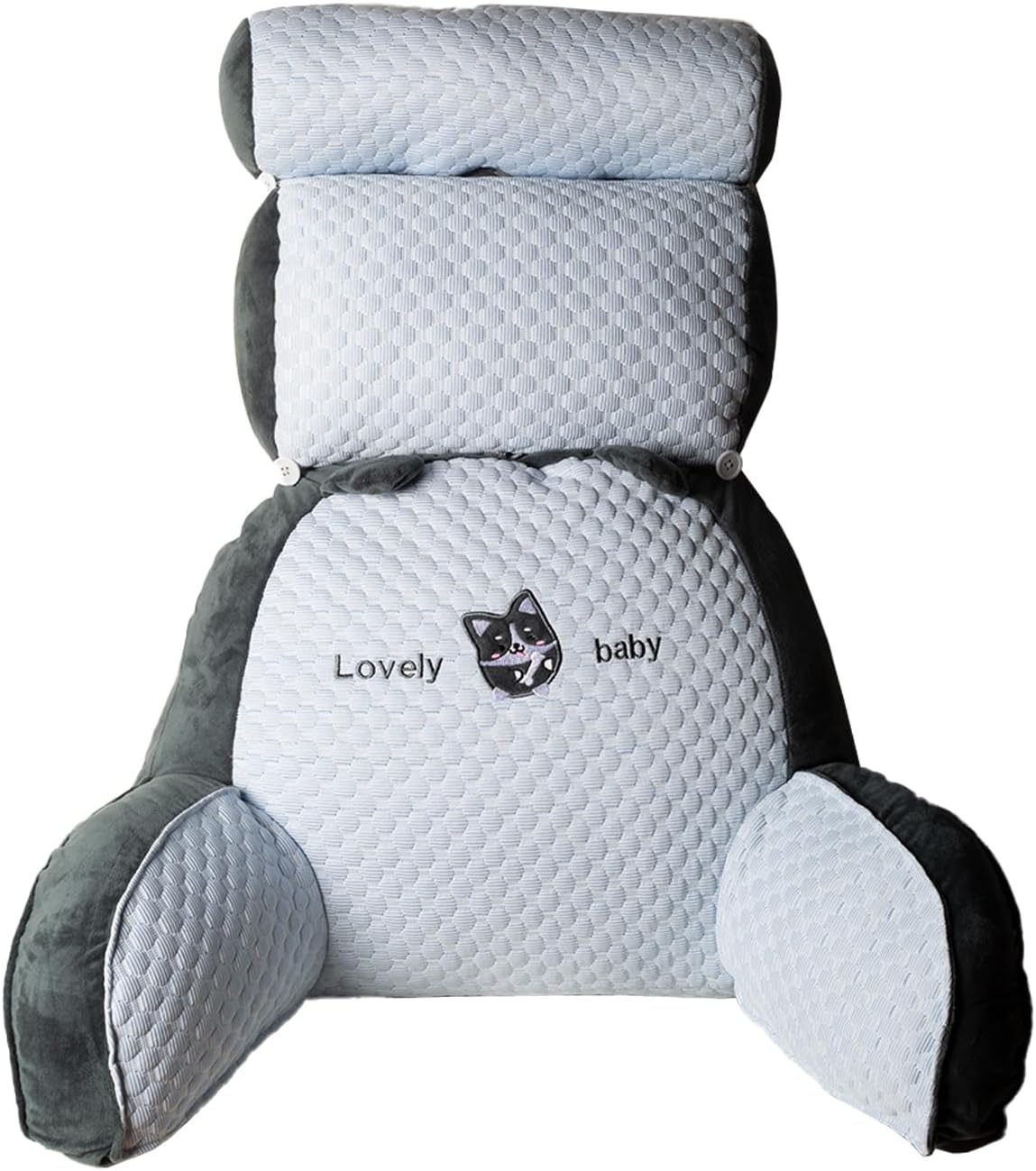 Reading Pillow for Waist & Head Support, Back Pillow for Bed Sitting Up, Bed Pillow for Sitting Up, Spine-Friendly Curve Design - Cozy, Breathable & Adjustable Sit Up Pillow(Big)