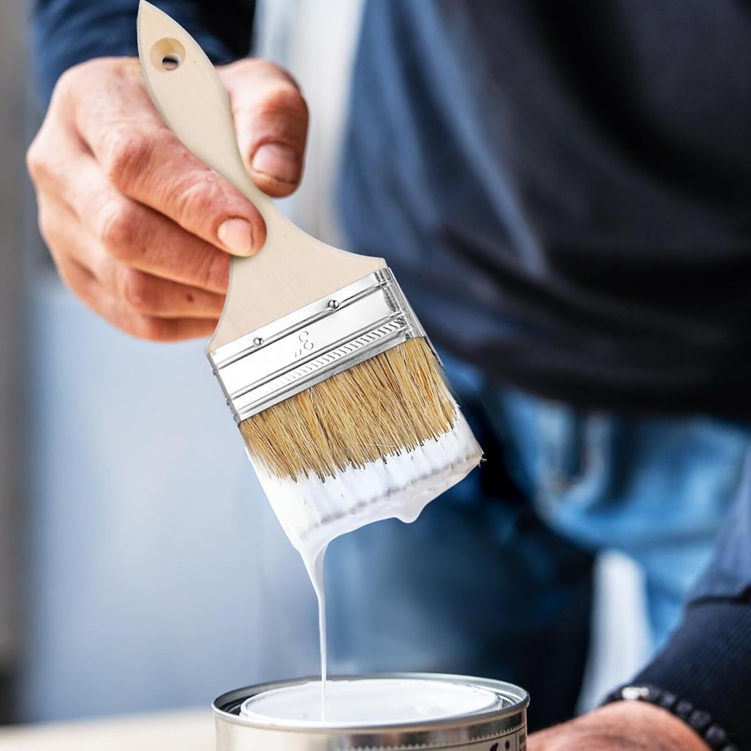 HOMSFOU Chip Brushes Paint 24Pcs Bristle Painting Brushes Baking Brushes Cleaning Brushes Sauce Brushes Oil Drawing Painting Brush