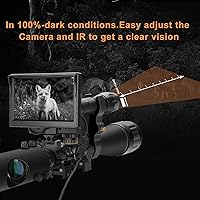 Vista 8 de BESTSIGHT DIY Night Vision Scope,Quick Installation Barrle,5" Display Screen with 5w 850nm IR(Infrared Illuminator),View 218YARD/200m in Night,for