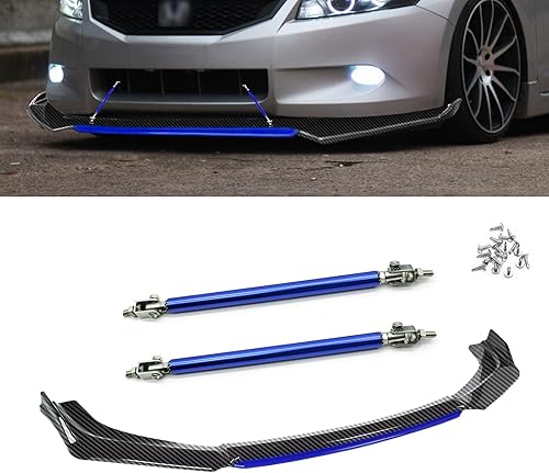 Vista 37 de Xotic Tech alerón de protección para parachoques delantero, negro con rojo, kit con barra de acoplamiento ajustable de 8-11 pulgadas