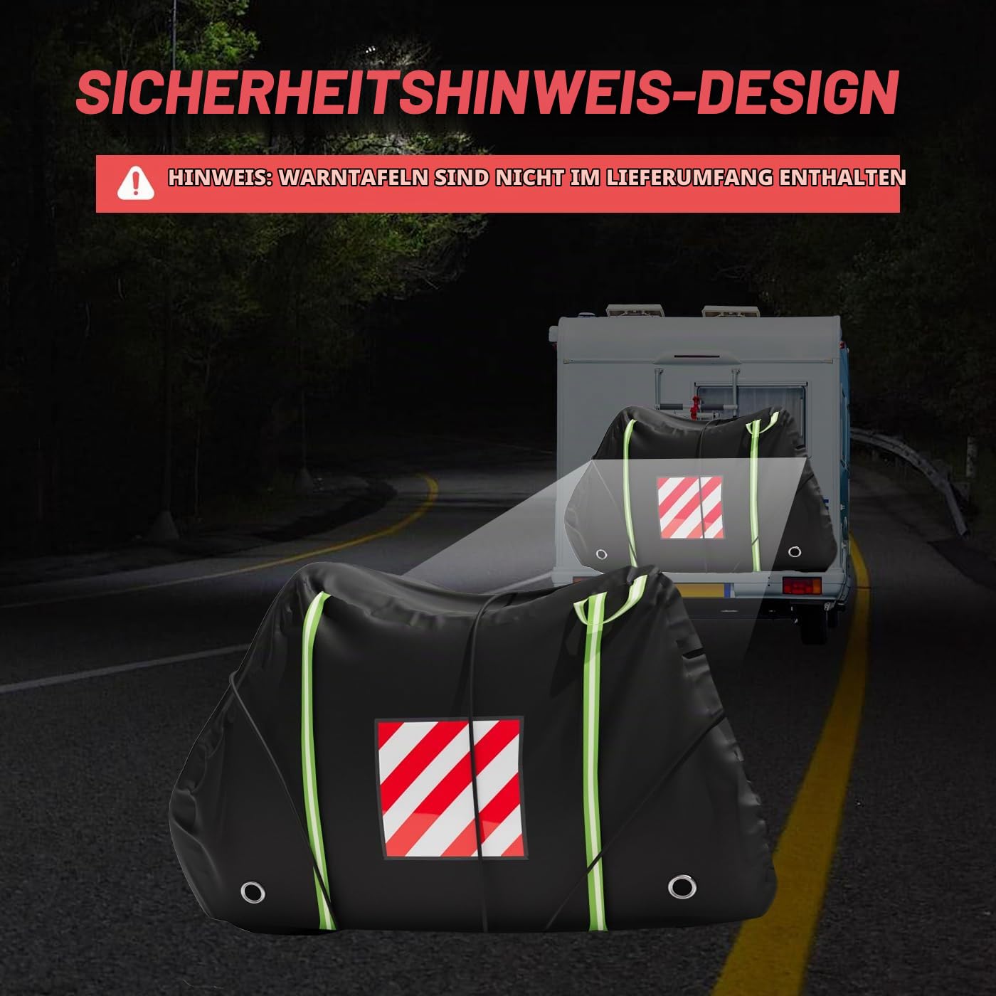 Fahrradabdeckung Universelle Fahrradschutzhülle für Wohnmobile bis 3 Fahrräder Wasserdicht mit UV-Schutz Windstabilität & Reflektorstreifen Fahrradträger Abdeckplane für Reisen Camping Wohnwagen