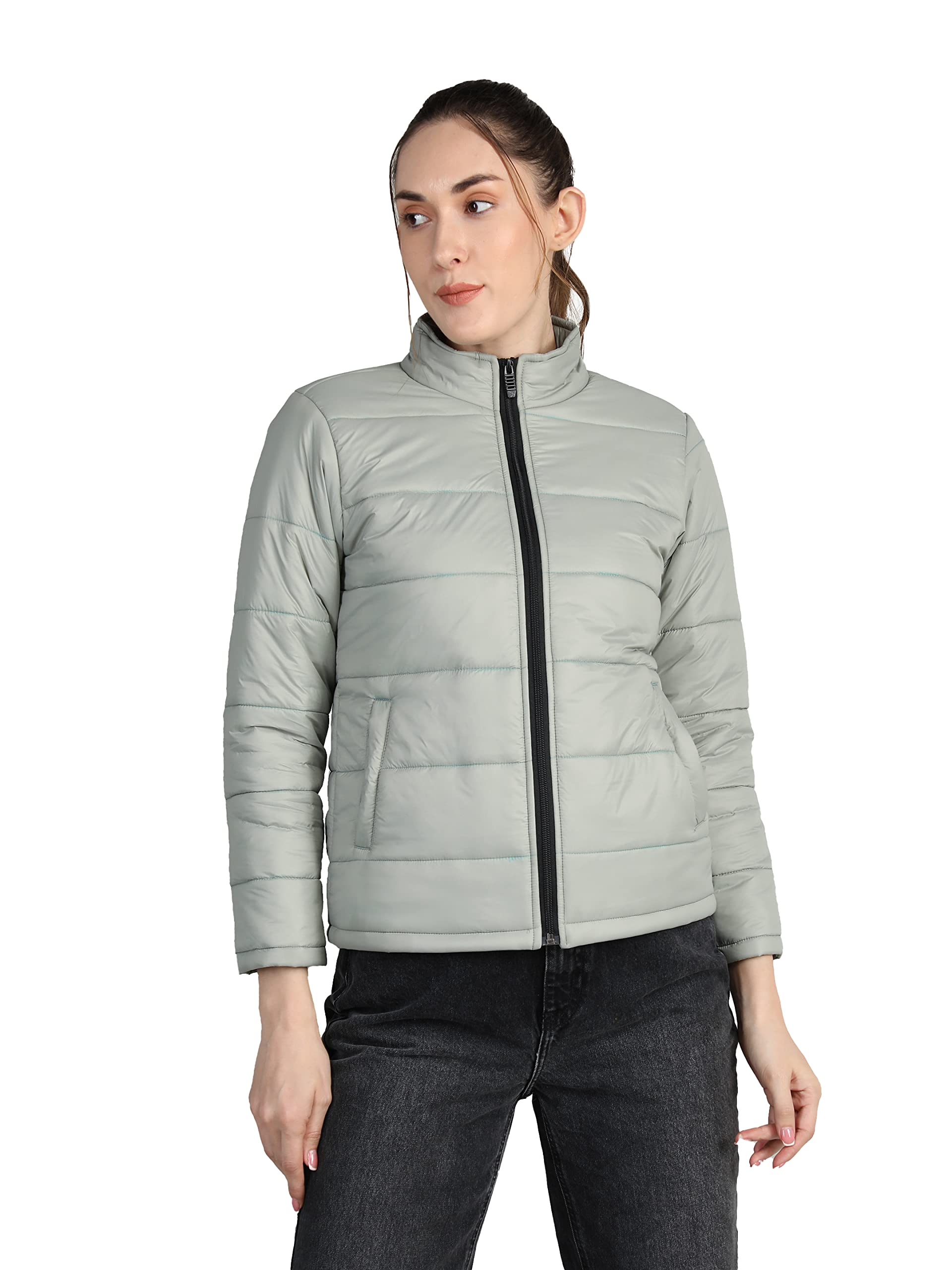 CHKOKKO Women's Polyester Winter Wear Standard Length Quilted Jacket