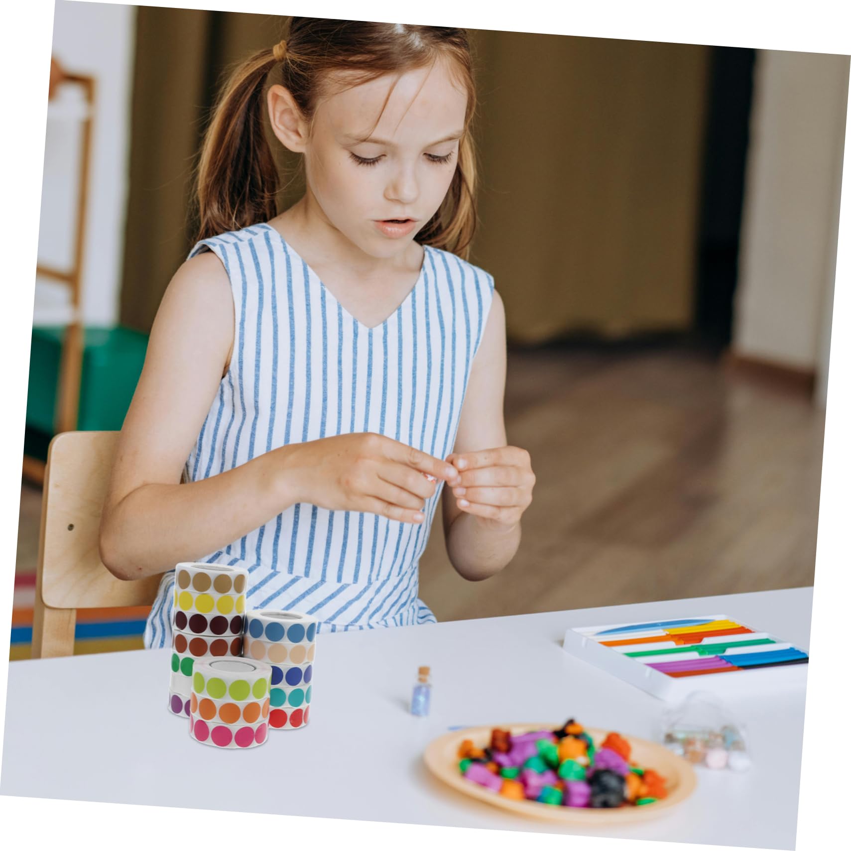 jojofuny 15pezzi Etichette Autoadesive Pois per Etichette Alimentari Progetti Scolastici per Hotel Nastro Scrivibile per Codifica Colori Colore Casuale