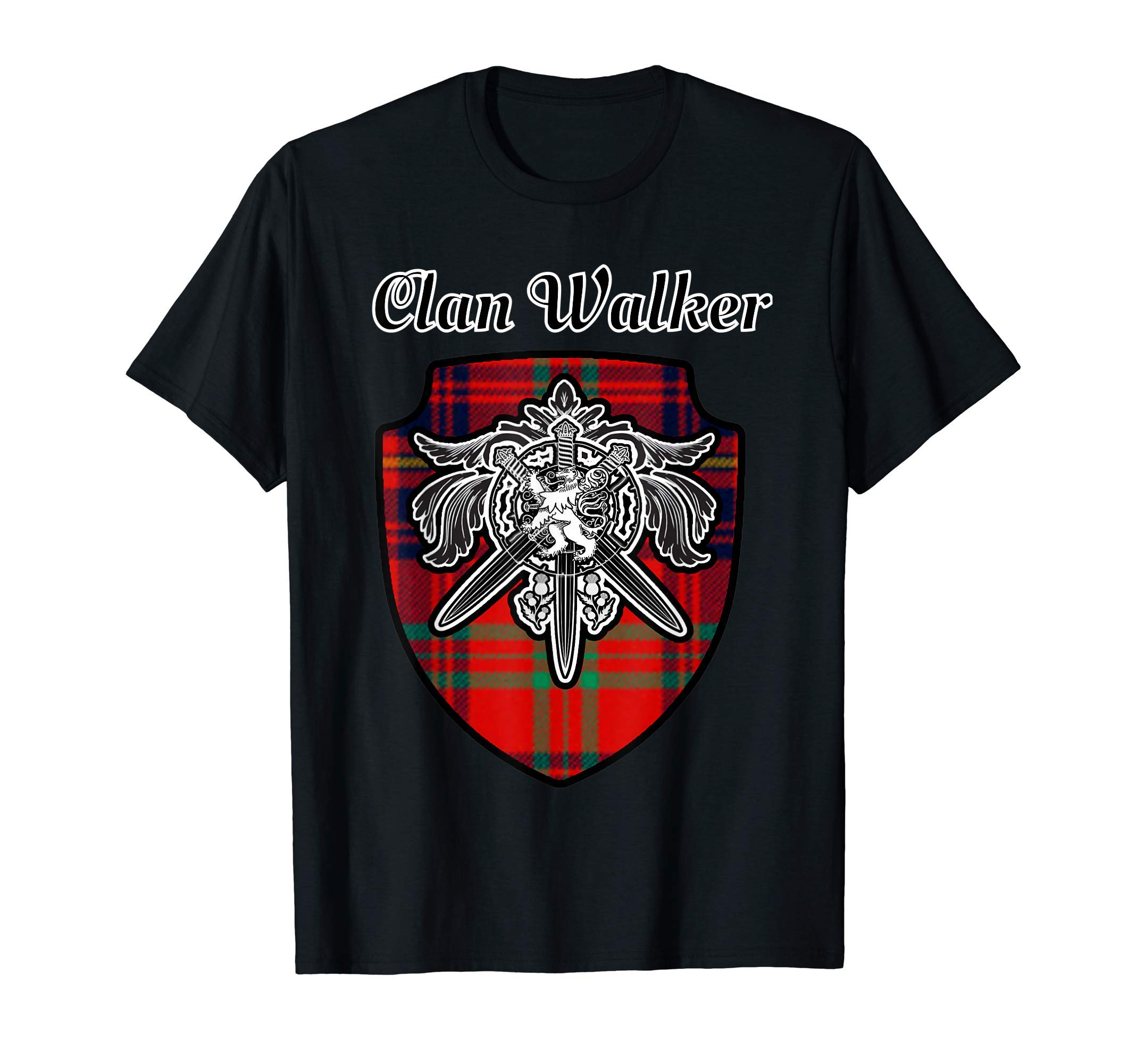 Walker Scottish Clan Tartan Lion Sword Crest T-Shirt