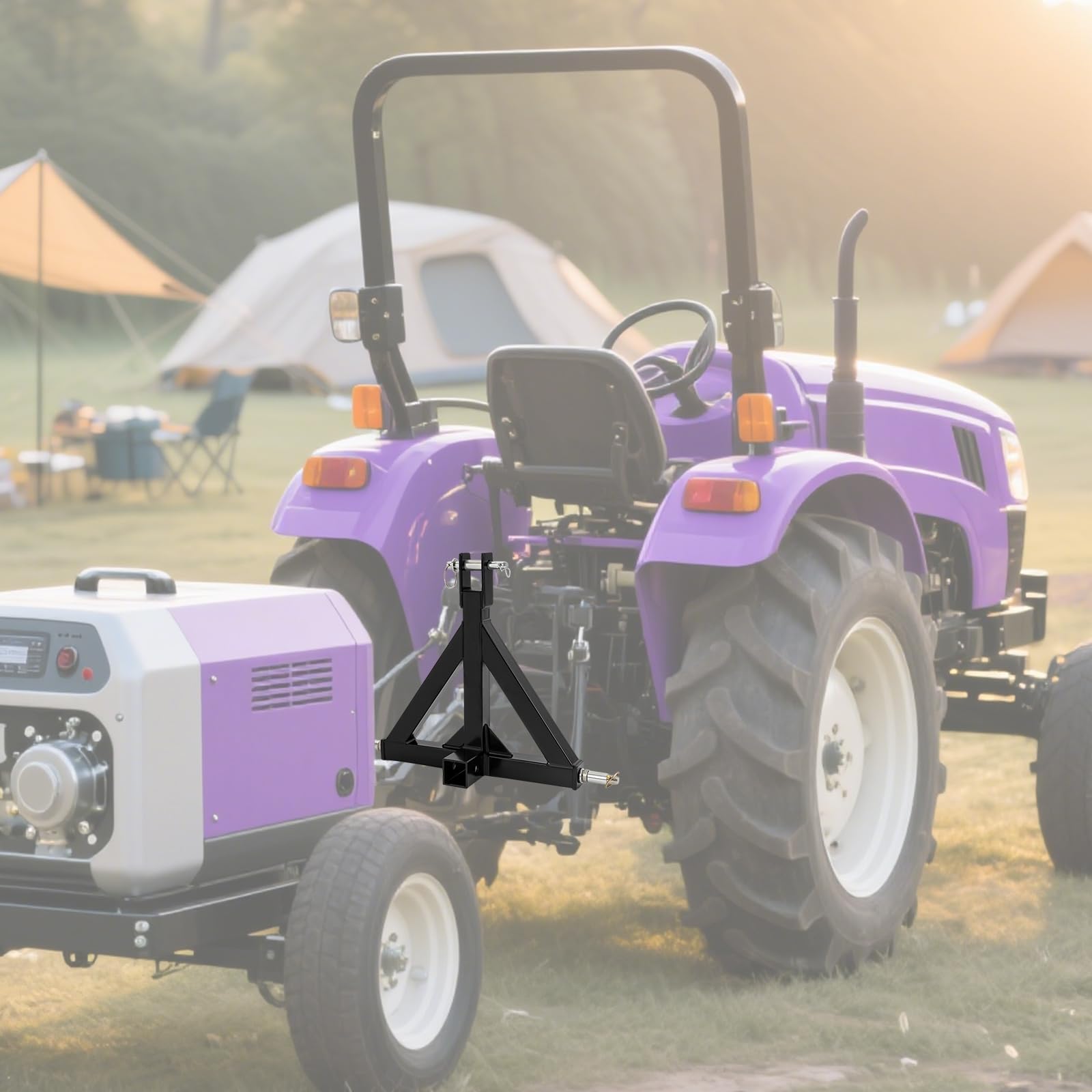 Acoplamiento de remolque de 3 puntos, receptor de 2 pulgadas, adaptador para tractor de categoría 1, adaptador de acoplamiento para remolques y aparatos de granja