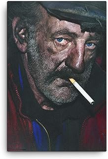 Portrait Art Print, Street Photography Print, Portrait Artwork Canvas, Portrait Wall Art Decor Gift for Men & Women, Decorative Folk Art Photography Artwork for Bedroom, Office