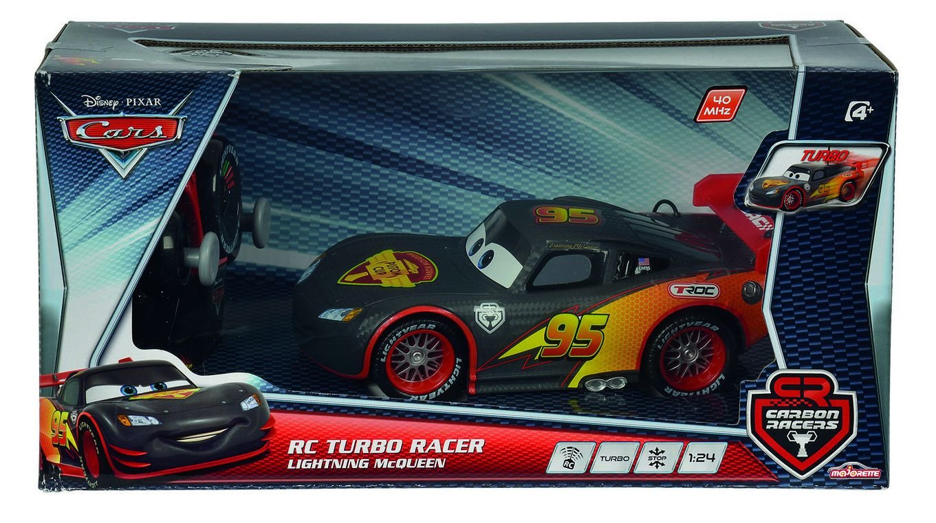 Simba Majorette 213084000 - Cars Rc Saetta MC Queen Carbon 1:24, Nero