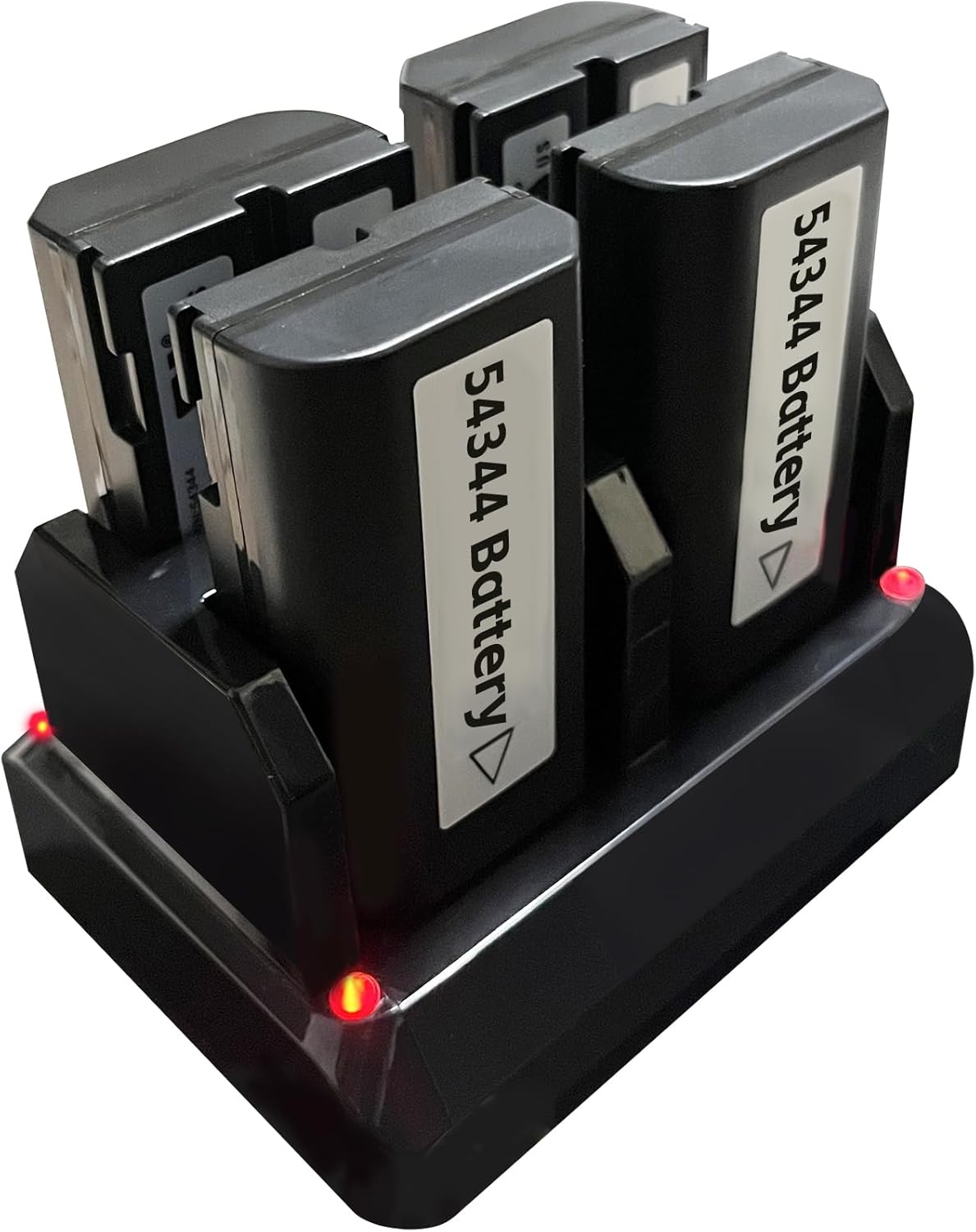 4-Pack 54344 Batteries & Charger Compatible with Trimble 5700/5800, R3/R4/R5/R6/R7/R8 GNSS Receivers, TSC1 Data Collector, and DINI 03 Electronic Level (2600mAh Batteries & Charger)