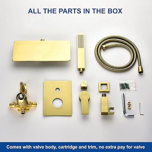 Miniatura 9 de SHAMANDA Grifo de bañera de cascada con pulverizador relleno de bañera de montaje en pared con ducha de mano grifo de bañera de una sola manija con