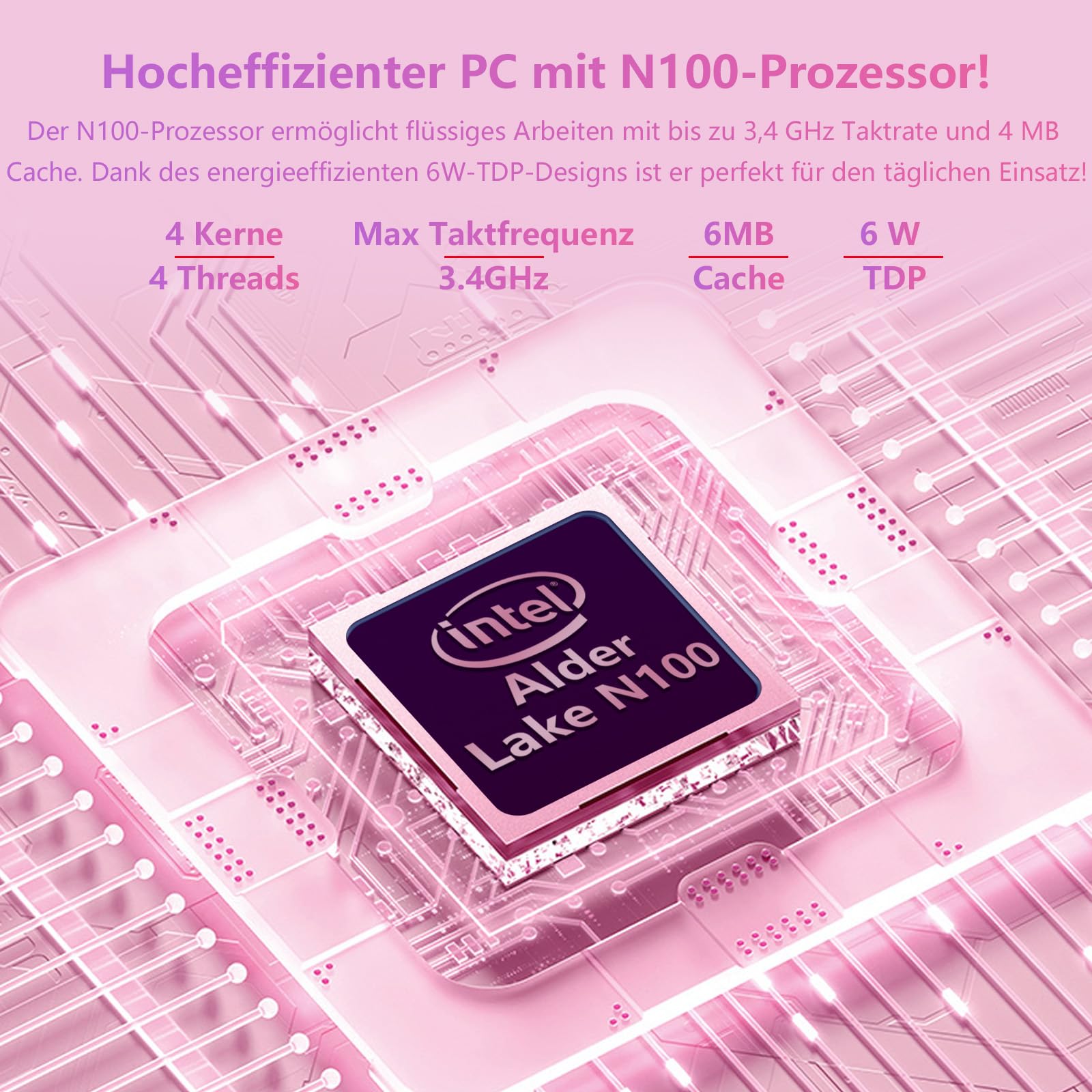 Mini Computer Portatile 2-in-1 10.95 Touchscreen Rotazione 360° Celeron N100 1920x1200 16GB DDR4 Tastiera Italiana BT5.0 Win11 Pro Notebook Rosa 16+512GB SSD
