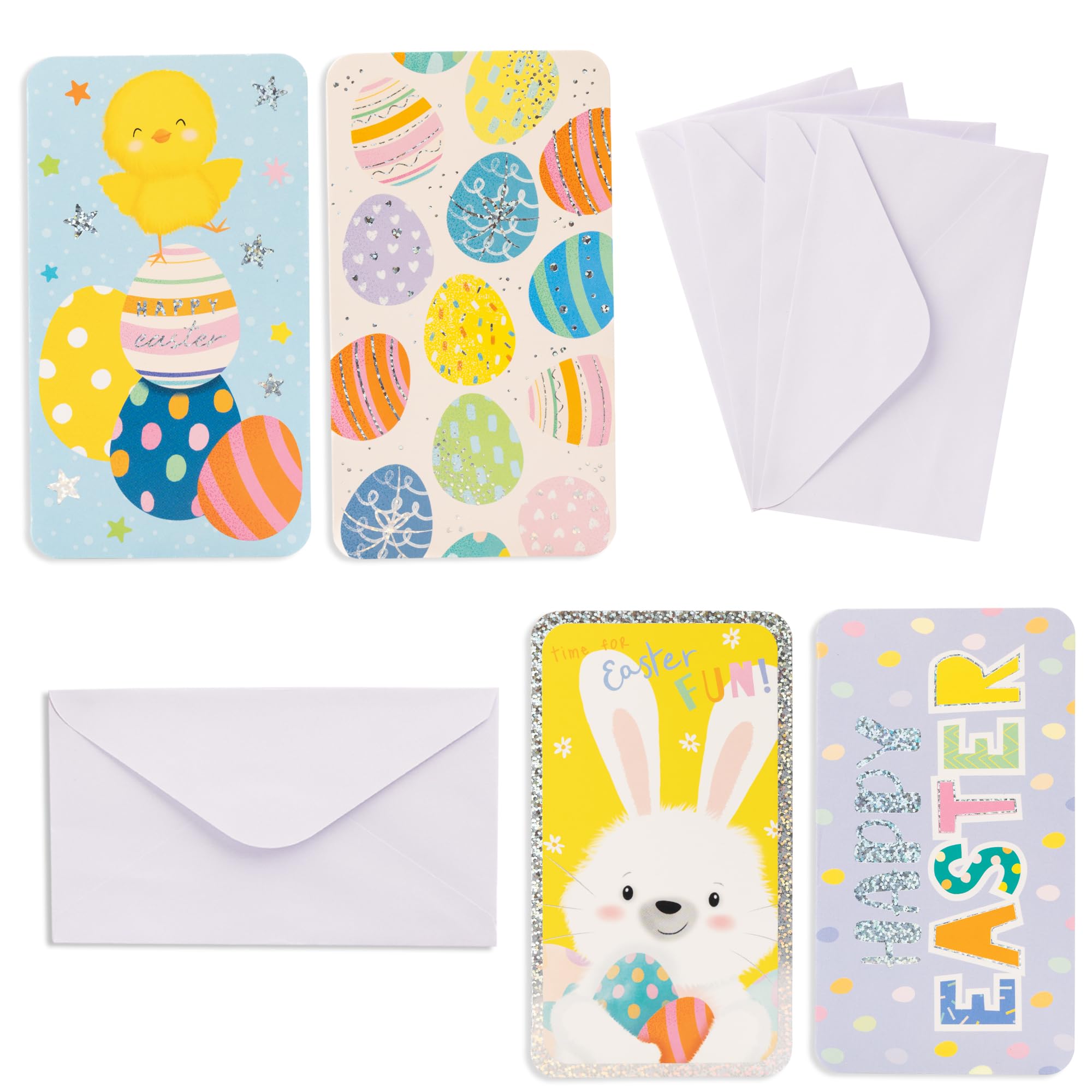 Evelay Easter Money Wallets, 4 Pack Gift Card Holders with Envelopes, Bunny Chick Egg Designs, 17.5cm x 9cm-image-1