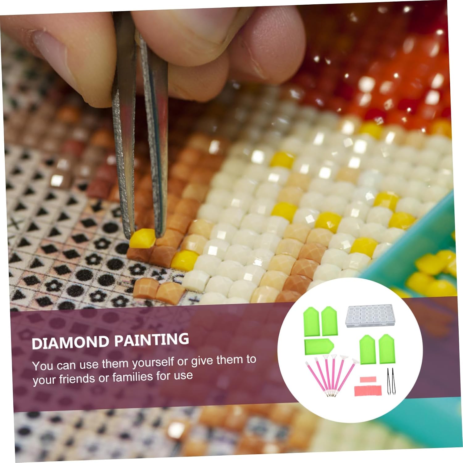 Cabilock 2 Sets Rhinestone Beads Sorting Trays Kit Diamond Art Tools Easy to Use