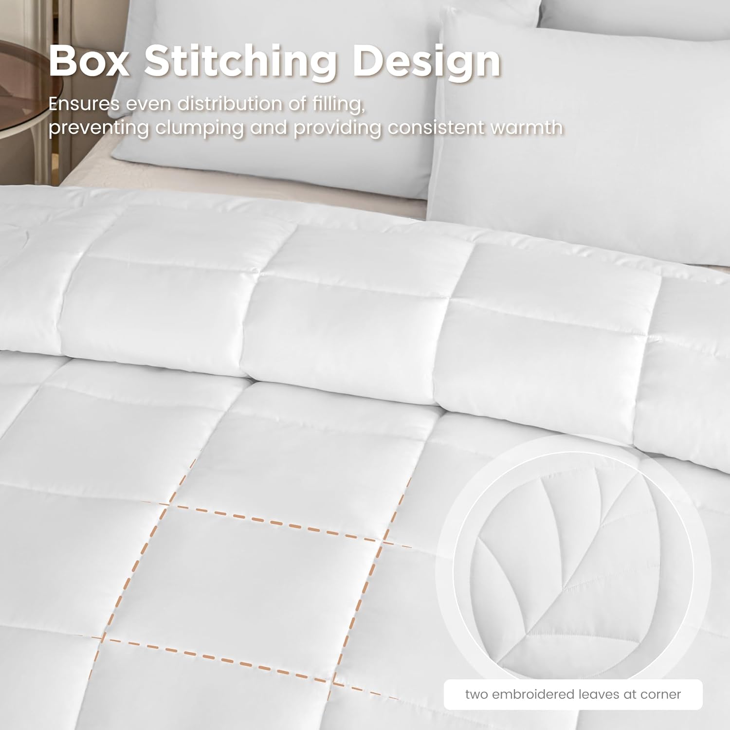 Sophia & William Tencel Lyocell Bed Comforter Queen, Cooling Lightweight All-Season Fluffy Comforter Queen, Quilted Duvet Insert