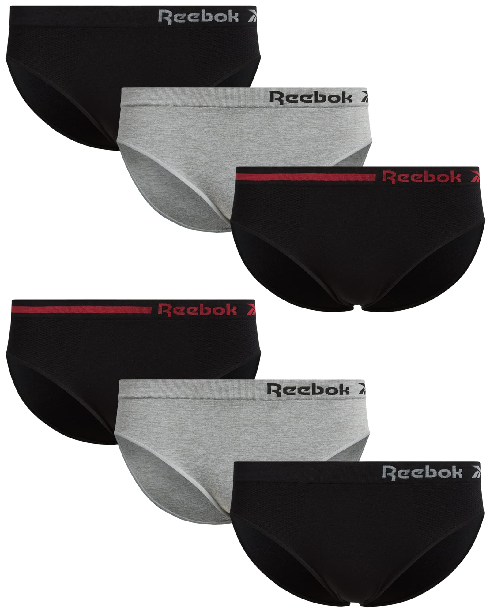 Reebok Damskie bikini - 6-pak bezszwowych damskich majtek bikini z mikrofibry - oddychająca bielizna dla kobiet (S-XL)