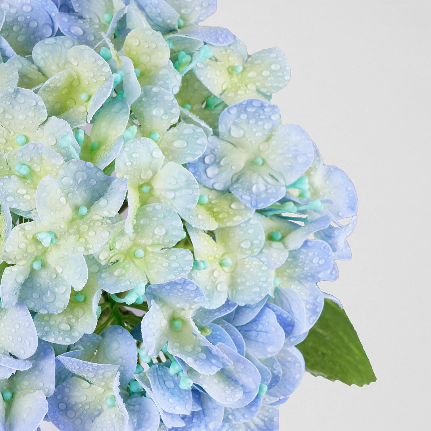 Waipfaru Hydrangea Artificial Flowers, 4PCS Real Touch Flowers, 20" Faux Hydrangea Flowers, Latex Real Touch Hydrangeas, Fake Flowers for Home Decor Party Bouquet Wedding Decoration, Blue