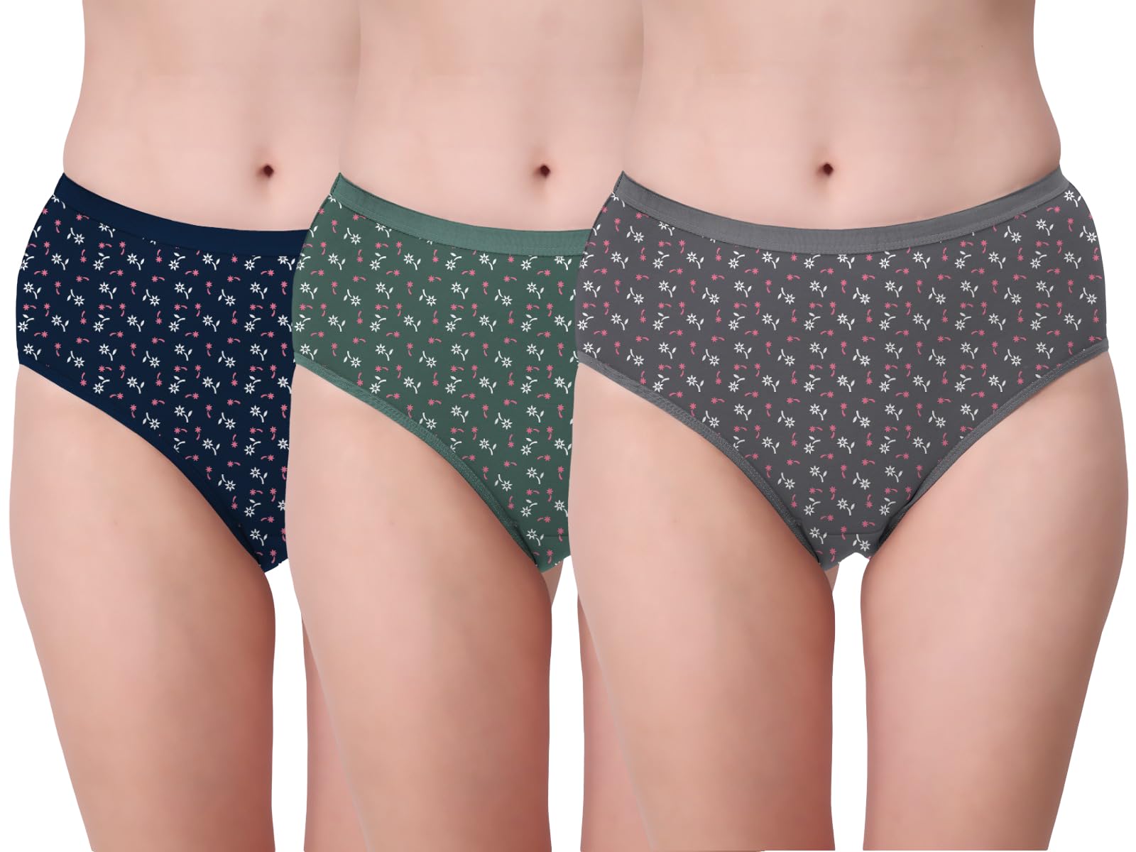 Women’s Cotton Bikini Panties Pack of 3 | Soft Breathable Printed Mid Rise Briefs | Stretchable Everyday Innerwear for Women & Girls-image-1