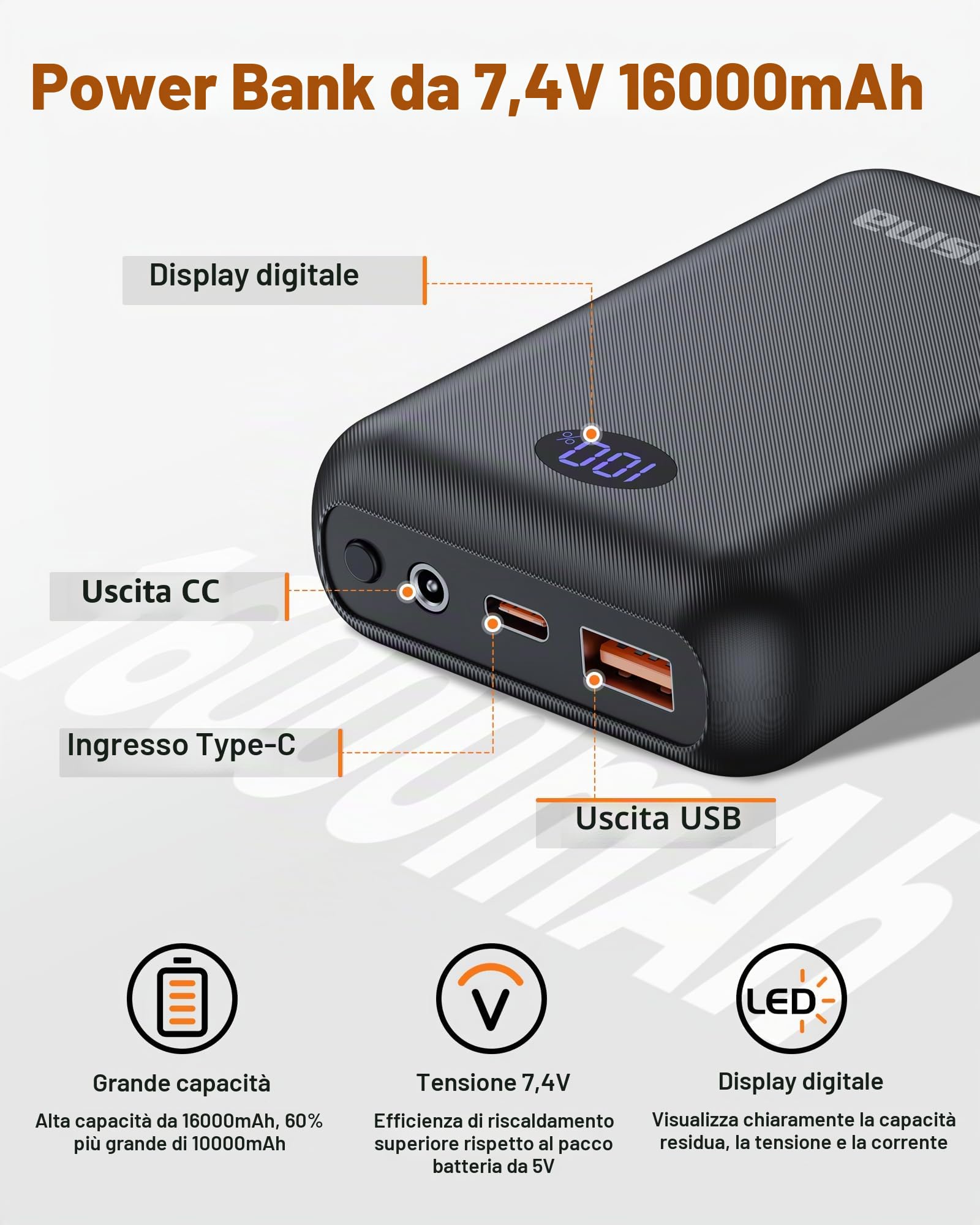 Pile Gilet Riscaldato Uomo con 16000mAh 7.4V Batteria Inclusa, Giubbotto Riscaldante per Uomini, Gilet Riscaldato in Pile per Caccia, Sci e Motociclismo all'Aperto-XL