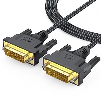 DVI Cable 6ft, Single Link DVI to DVI-D/DVI-I Cord Male to Male for Monitor Computer PC Desktop Projector Display and More