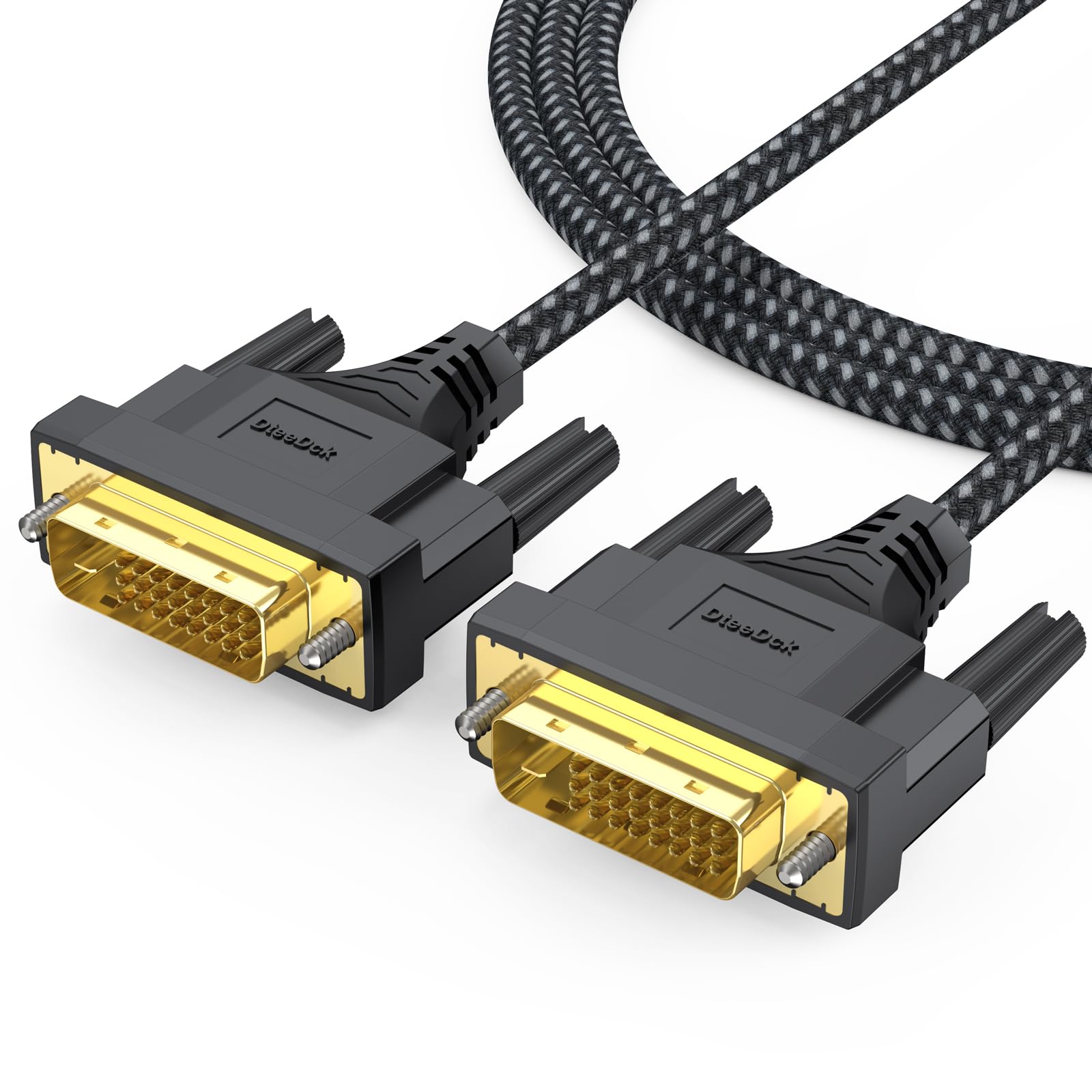 DVI Cable 6ft, Single Link DVI to DVI-D/DVI-I Cord Male to Male for Monitor Computer PC Desktop Projector Display and More