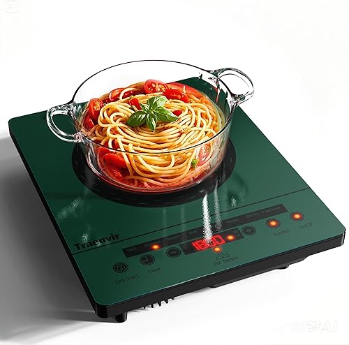 Miniatura 12 de Placa eléctrica de 2 quemadores, encimera de 24 pulgadas y estufa eléctrica integrada de 2000 W, estufa de cerámica portátil de doble quemador,