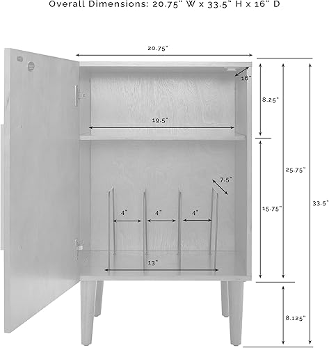 Miniatura 3 de Armario para consola de medios Everett moderna estilo vintage, CF1103, de Crosley Furniture