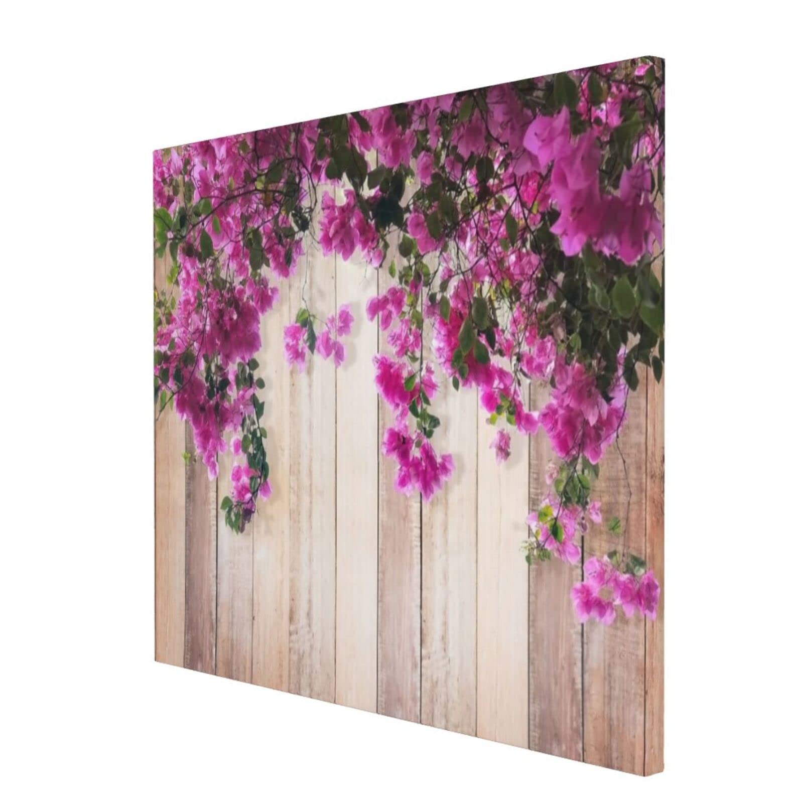 Amazon.co.jp: 油絵 ブーゲンビリア ピンク 木製の壁パネル ポスター