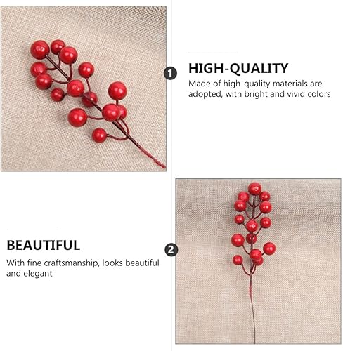 Miniatura 9 de Abaodam 24 Pcs Christmas Foam red Fruit Christmas Garland Christmas Ornaments miniture Decoration Flores artificiales Christmas Berry Picks Fake