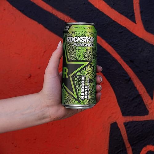 Miniatura 7 de Rockstar Energy Drink - Manzana fuerte perforada latas de 16 onzas paquete de 12