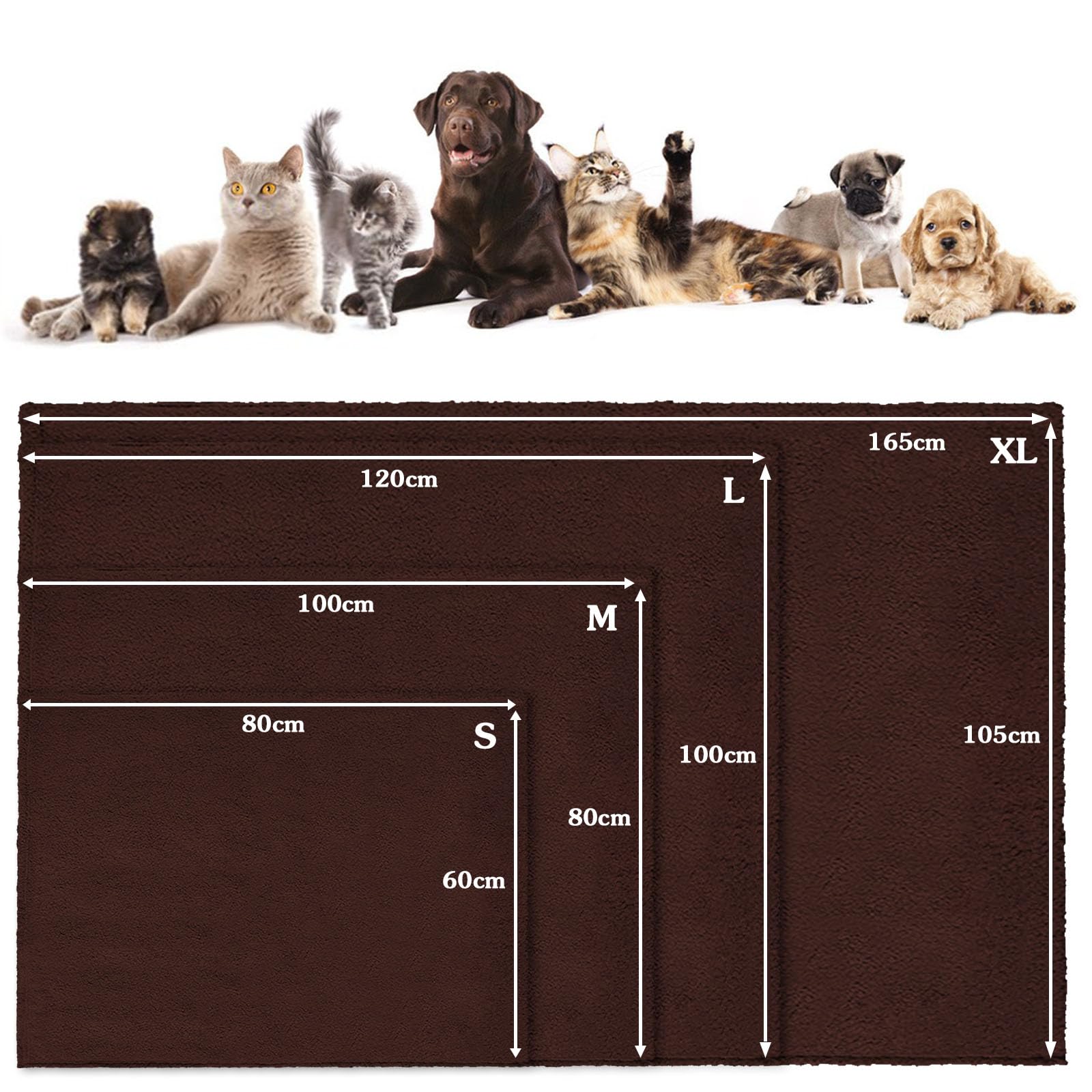 Yanmucy Flauschige Hundedecke Waschbar - Größen S Bis XL, Für Sofa & Auto