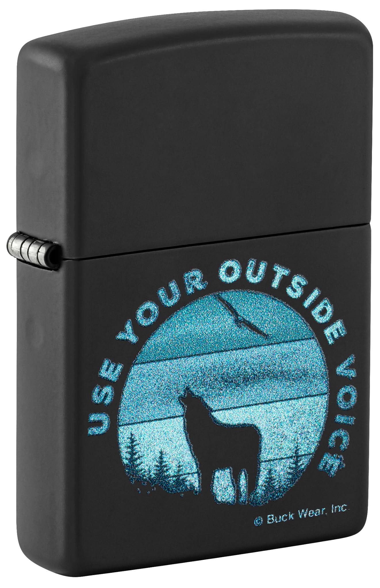 Zippo Windproof Lighter - Buck Wear Design - Colour Image Black Matte - Refillable - Reusable - Windproof Design - Gift Box - Made in USA